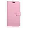 Samsung Galaxy A3 2017 Kotelo Litchi PU-nahka Vaaleanpunainen