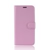 Samsung Galaxy A51 5G Kotelo Litchi Korttitasku Vaaleanpunainen