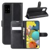 Samsung Galaxy A51 5G Kotelo Litchi Korttitasku Musta