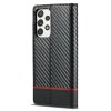 Samsung Galaxy A52/A52s 5G Kotelo Hiilikuiturakenne Punainen raita Horisontaalinen Musta