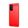 Samsung Galaxy A52/A52s 5G Kuori Harjattu Hiilikuiturakenne Punainen