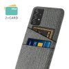 Samsung Galaxy A52/A52s 5G Kuori Kaksi Korttitaskua Kangas Harmaa