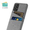 Samsung Galaxy A52/A52s 5G Kuori Kaksi Korttitaskua Kangas Harmaa
