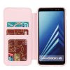 Samsung Galaxy A8 2018 Suojakotelo PU-nahka Kruunu Cross Stitch Vaaleanpunainen