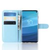 Samsung Galaxy S10 Suojakotelo Litchi PU-nahka Sininen