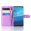 Samsung Galaxy S10 Kotelo Litchi PU-nahka Violetti
