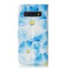 Samsung Galaxy S10 Suojakotelo Korttitasku Motiv Sininena Blommor