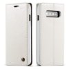 Samsung Galaxy S10 Kotelo Retro Vahattu PU-nahka Valkoinen