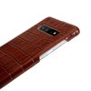 Samsung Galaxy S10 Suojakuori Aito Nahka Krokotiilikuvio Ruskea