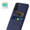 Samsung Galaxy S21 FE Kuori Kaksi Korttitaskua Kangas Sininen