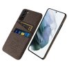 Samsung Galaxy S21 FE Kuori Kaksi Korttitaskua Kangas Ruskea