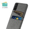 Samsung Galaxy S21 FE Kuori Kaksi Korttitaskua Kangas Harmaa