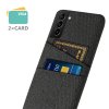 Samsung Galaxy S21 FE Kuori Kaksi Korttitaskua Kangas Musta