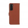 Samsung Galaxy S21 Kotelo Book Case Leather Ruskea