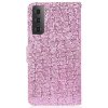 Samsung Galaxy S22 Kotelo Glitter Stripe Vaaleanpunainen