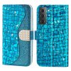 Samsung Galaxy S22 Plus Fodral Krokodilmönster Glitter Blå