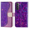 Samsung Galaxy S22 Plus Kotelo Krokotiilikuvio Glitter Violetti