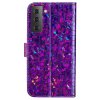 Samsung Galaxy S22 Plus Kotelo Krokotiilikuvio Glitter Violetti