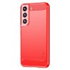 Samsung Galaxy S22 Kuori Harjattu Hiilikuiturakenne Punainen