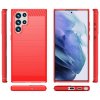 Samsung Galaxy S22 Ultra Kuori Harjattu Hiilikuiturakenne Punainen