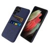 Samsung Galaxy S22 Ultra Kuori Kaksi Korttitaskua Kangas Sininen