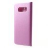 Samsung Galaxy S8 Suojakotelo Kortficka PU-nahka Slim Vaaleanpunainen