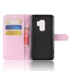 Samsung Galaxy S9 Plus Kotelo PU-nahka Litchi Vaaleanpunainen