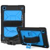 Samsung Galaxy Tab A7 10.4 T500 T505 Suojakuori Otepinnalla ja Hihnalla Sininen Musta
