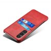 Sony Xperia 1 V Kuori Kaksi Korttitaskua Punainen