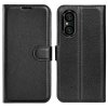 Sony Xperia 5 V Kotelo Litchi Musta