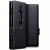 Sony Xperia XZ2 Premium Aito Nahka Suojakotelo Low Profile Musta