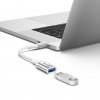 Ultra USB-C että USB-A adapteriit 15 cm Hopea