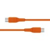 USB-C/USB-C Kaapeli Superflex 60W 1.5m Oranssi