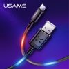USB till Type-C Kaapeli 1m med LED-lampor Musta