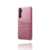 Xiaomi Mi Note 10 Lite Kuori Kaksi Korttitaskua Vaaleanpunainen