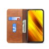 Xiaomi Poco X3 NFC Suojakotelo Retro Nahkatekstuuri Ommeltu LjusRuskea