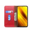 Xiaomi Poco X3 NFC Suojakotelo Retro Nahkatekstuuri Ommeltu Punainen
