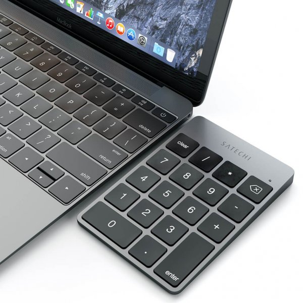 Slim Wireless Keypad ladattava Bluetooth Knappsats Space Gray