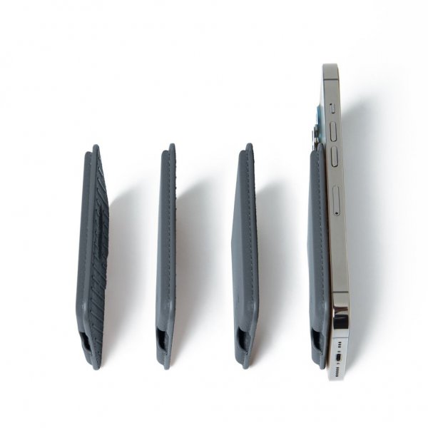 MagSafe Korttipidike Full Leather Magnetic Wallet Basalt