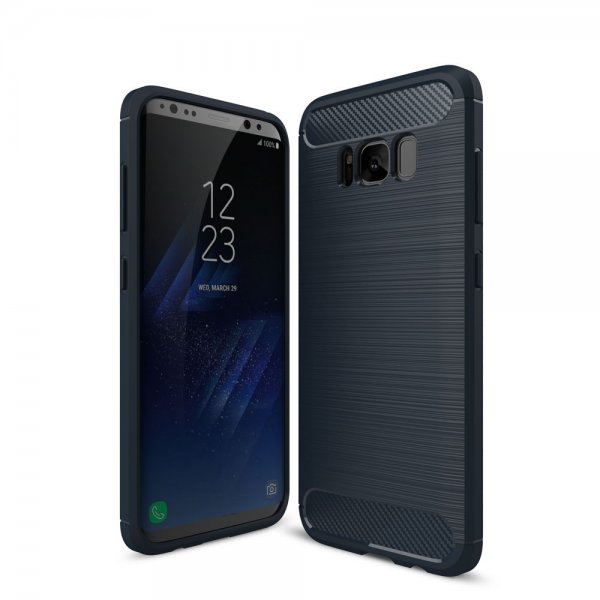 Samsung Galaxy S8 Kuori Hiilikuiturakenne Sininen