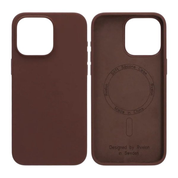 iPhone 15 Pro Max Kuori Silikoni MagSafe Ruskea