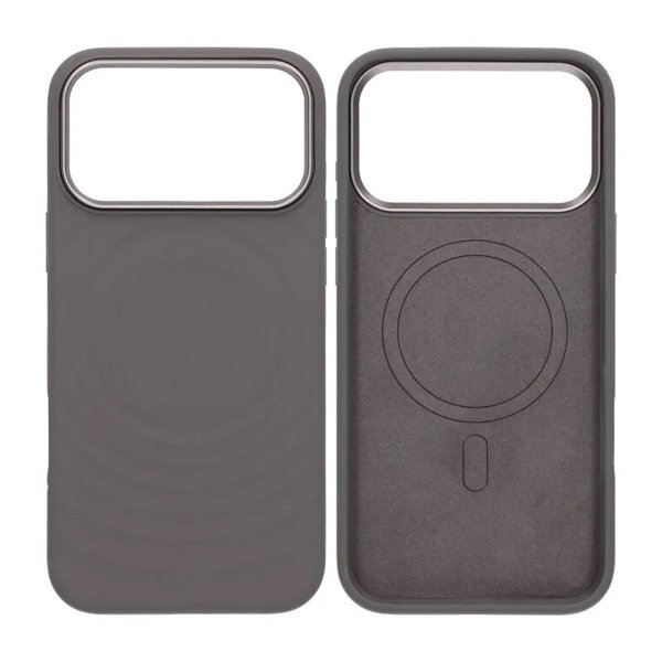 iPhone 17 Pro Max Kuori Silikoni MagSafe Harmaa
