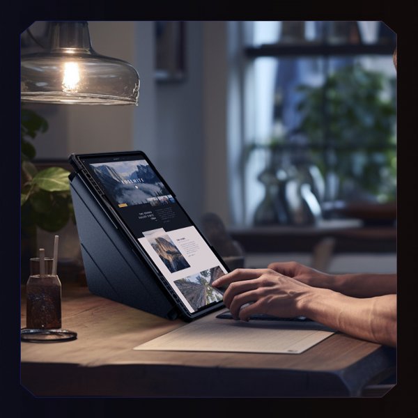 Samsung Galaxy Tab S9 Plus/S10 Plus Kotelo Bumper Leather Case Pro Musta