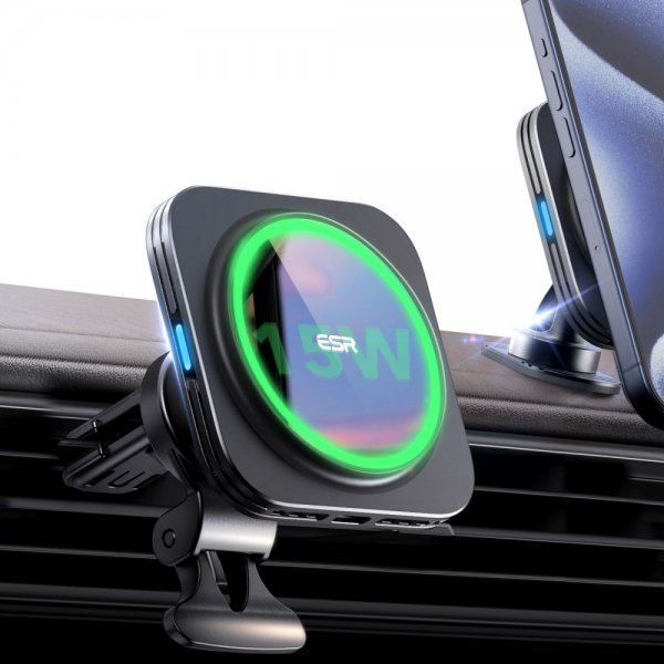 Autoteline Qi2 Wireless Car Charger CryoBoost HaloLock Musta