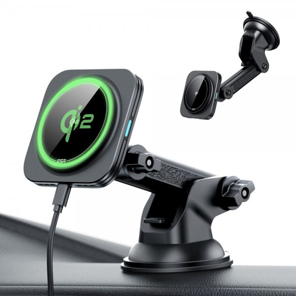 Autoteline Qi2 Dashboard Wireless Car Charger HaloLock Musta