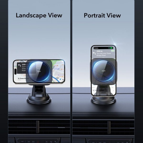 Autoteline Qi2 Dashboard Wireless Car Charger HaloLock Musta