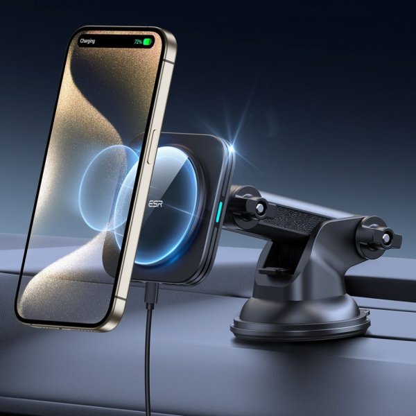 Autoteline Qi2 Dashboard Wireless Car Charger HaloLock Musta