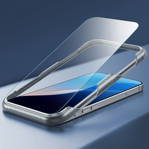 iPhone 16 Pro Max Kuori ja Näytönsuoja Classic Hybrid Pro Set Vaaleanpunainen