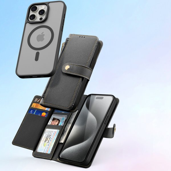 iPhone 15 Pro Max Kotelo 2-in-1 Lawa Series MagSafe Musta