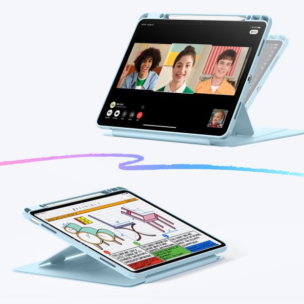 iPad Air 13 (M2/M3) Kotelo Flip Hybrid Sininen